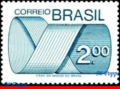 1258 BRAZIL 1974 MÖBIUS STRIP, $ 2.00, ENGRAVINGS, NUMERALS, MNH - Image 1 of 2