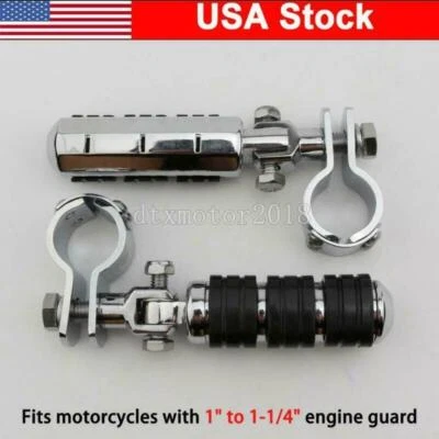 Abrazaderas de montaje de clavijas de pie de 1" 1-1/4" para Yamaha V Star 250 650 950 1100 1300 Classic Foto 1 de 4