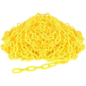 50 Feet Plastic Chain Links Barrier Yellow 50FT - Picture 1 of 8