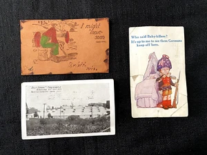 Lot von 3 antiken Postkarten 1908-1917 - ein Leder (siehe Fotos) - Bild 1 von 2