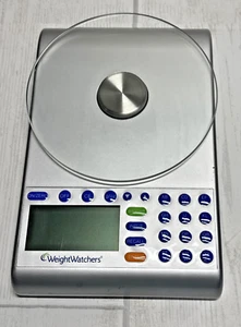 Weight Watchers Electronic Food Scale Silver Round glass top - Picture 1 of 9