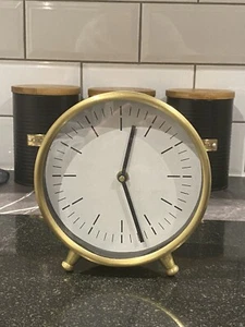 VINTAGE GULATI DESIGNS INDIA EXPORTS BRASS MANTEL CLOCK/DESK CLOCK - Picture 1 of 7