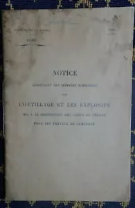 GÉNIE MILITAIRE 1899~NOTICE SUR L'OUTILLAGE & LES EXPLOSIFS>TRAVAUX DE CAMPAGNE~ - Picture 1 of 12