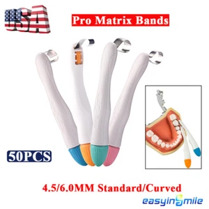 50pz Tablet Stampaggio Stampaggio Molare/Premolare Fascia Matrix Dentale Pro Matrix 4,5/6,0 mm - Foto 1 di 29