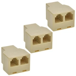 3x RJ12 6P6C Female to 2 Female Telephone Phone Line Splitter T Adapter Reverse - Picture 1 of 6