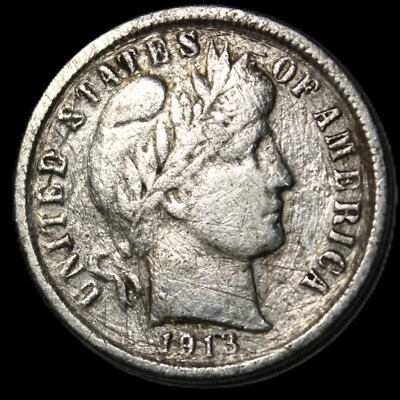 1913 s barber dime- CHOICE XF DETAIL/ FREE SHIPPING- JAM273 - Image 1 of 2