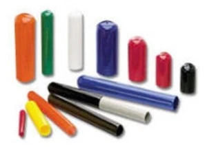 VINYL CAPS FLEXIBLE GLOSSY BLACK 200 PCS .625" I.D x 1.5" LONG S15287-7 - Picture 1 of 1