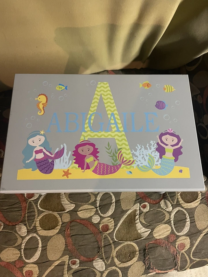 Wooden Mermaid Abigaile Personalized￼ Step Stool - Image 1 of 4