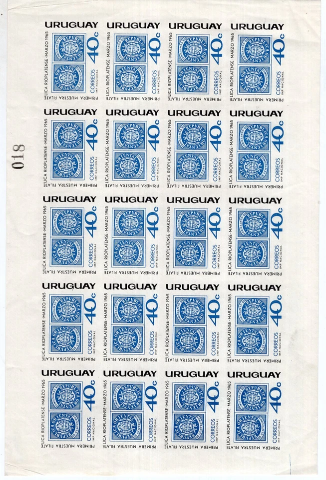URUGUAY, 2 PLACAS, 1965, LA AZUL ES A PRUEBA DE IMPERFORACIONES, MNH Foto 1 de 2