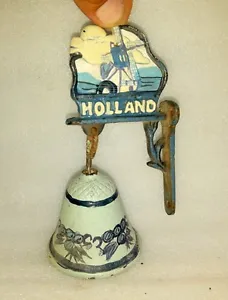 Vintage Old Hand Made Cast Solid Iron Holland Name Beautiful Home Decor Bell - Picture 1 of 9