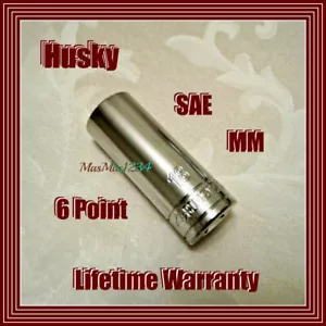 Husky 3/8" Drive Deep Sockets - 6 Point - SAE Metric - Any Size - Fast Shipping - Picture 1 of 23