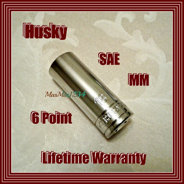Husky 3/8" Drive Deep Sockets - 6 Point - SAE Metric - Any Size - Fast Shipping - Image 1 of 1