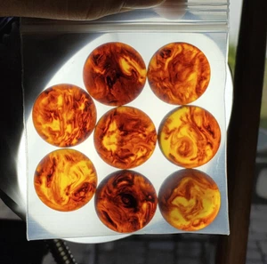 8 Bakelite Cabochons 25x6mm Honey Black Swirl PLZ READ - Picture 1 of 5