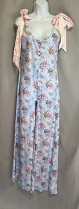 Dolls Sugar thrillz pastel bird ribbed flared jumpsuit Sz Large NWOT - Picture 1 of 16