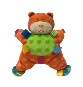 Taggies Cat Plush Baby Toy Orange Yellow satin tags tabs label lovey Mary Meyer - Picture 1 of 2