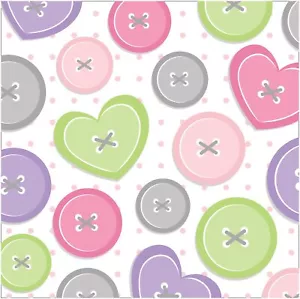 Cute as a Button Girl Pink Modern Baby Shower Party Paper Beverage Napkins - Picture 1 of 1