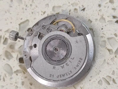 R.WEIL Eta 2892-2  AUTOMATIC Incomplete MOVEMENT (BL-OK)Part Fit Omega 1120/1111 - Image 1 of 4