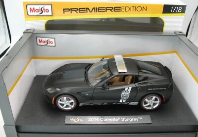 Chevrolet Corvette Stingray Police Car Premiere Edition MAISTO 1:18 2014 negro Foto 1 de 4