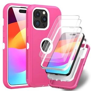 For Apple iPhone 15 14 Pro Max 13 12 11 Shockproof Case Cover /Screen Protector - Picture 1 of 28