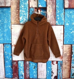 Sudadera Para Mujer Antigua Azul Marino Sherpa Cuarto Cremallera Sudadera con Capucha PEQUEÑA Chocolate Pot - Imagen 1 de 11
