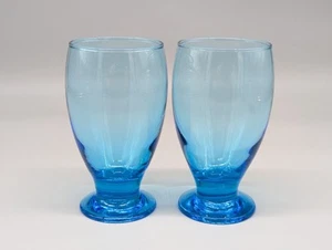 Juego de 2 vasos de té helado vintage Libbey Aqua Blue con patas de cóctel - Imagen 1 de 7