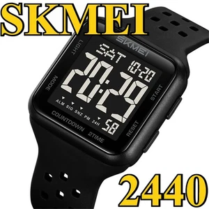 SKMEI Men's Watch - Rectangle Fashion Digital Sport Wristwatch for Boys & Males - Picture 1 of 11