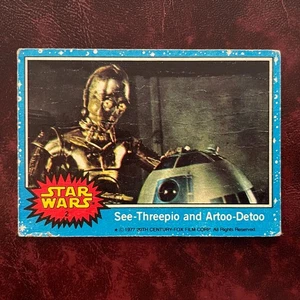 1977 Topps STAR WARS Blue Set C-3PO & R2-D2 ROOKIE #2* - VG - Picture 1 of 2
