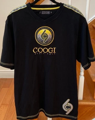 Camiseta vintage Coogi World Tour 1969, negra, dorada y amarilla, logotipo, para hombre talla XL Foto 1 de 4