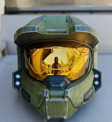 Halo Helmet Master Chief Full Sized Wearable with LED Lights - CUSTOM Infinite