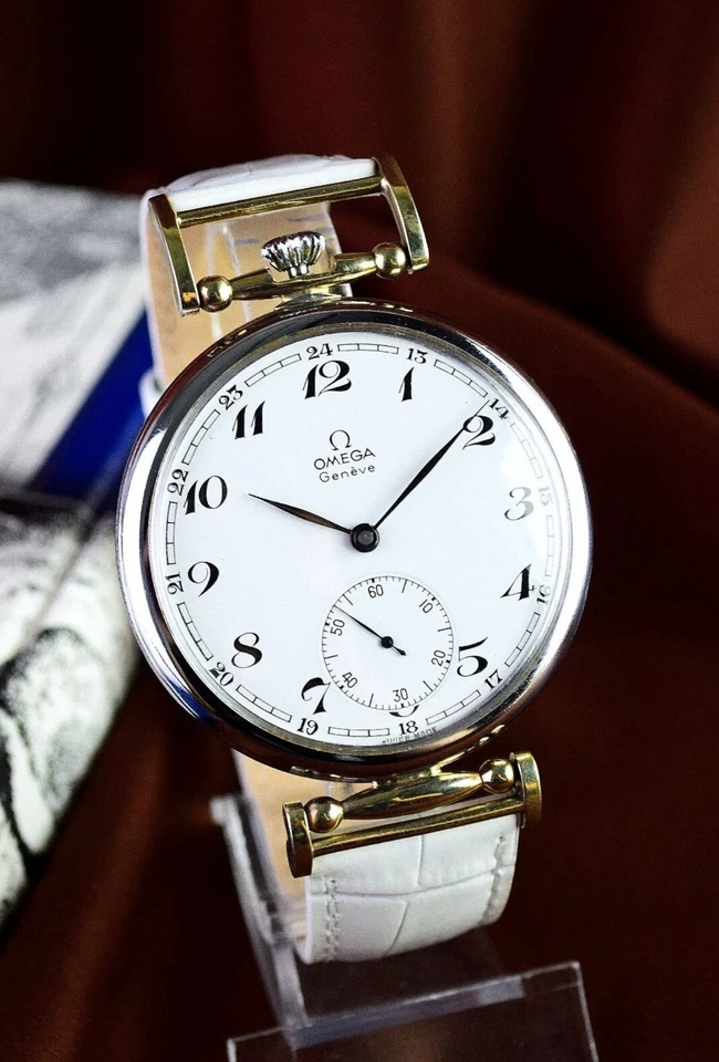 Reloj de matrimonio vintage hecho a medida con movimiento de reloj de bolsillo Omega y esfera raro Foto 1 de 4