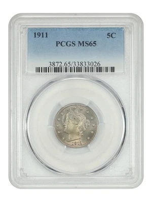 1911 5C PCGS MS65 - Liberty Nickel Foto 1 de 4