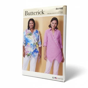 Butterick B6980 Plus Size Shirt Pattern BB 20W-28W Uncut New - Picture 1 of 5