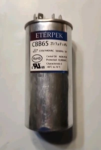 CBB65 AC Capacitor, Dual Run Round Capacitor, 40 5 uF 440 Volt HVAC. B373 - Picture 1 of 3
