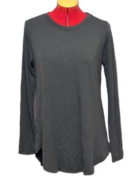 Camiseta Zenana Manga Larga Dobladillo Curvo - Talla M - Gris Ceniza - Nueva Foto 1 de 3