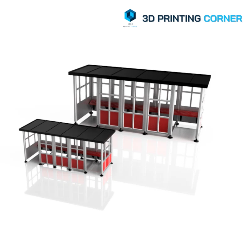 3D PRINTING CORNER Modern Pletform Shelter Maßstab 1:76, Maßstab 1:148, OO, Spur N Modell Miniatur