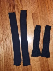 2x Beinstulpen Legwarmer 2 Paar Beinwärmer 1x extra lang schwarz warm w NEU - Bild 1 von 3