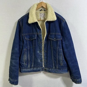 Vtg Silver Spur Western Wear Denim Sherpa Cowboy Jacket Women’s L Trucker Patina - Picture 1 of 8
