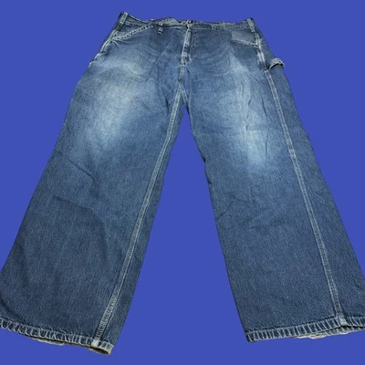 Ralph Lauren Polo Jeans Mens 38X32 Blue Carpenter Loose Fit Vtg Y2K Distressed - Image 1 of 4