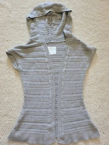 Hooded sleeveless knit sweater for girls 7-11 years size 8 - Picture 1 of 5