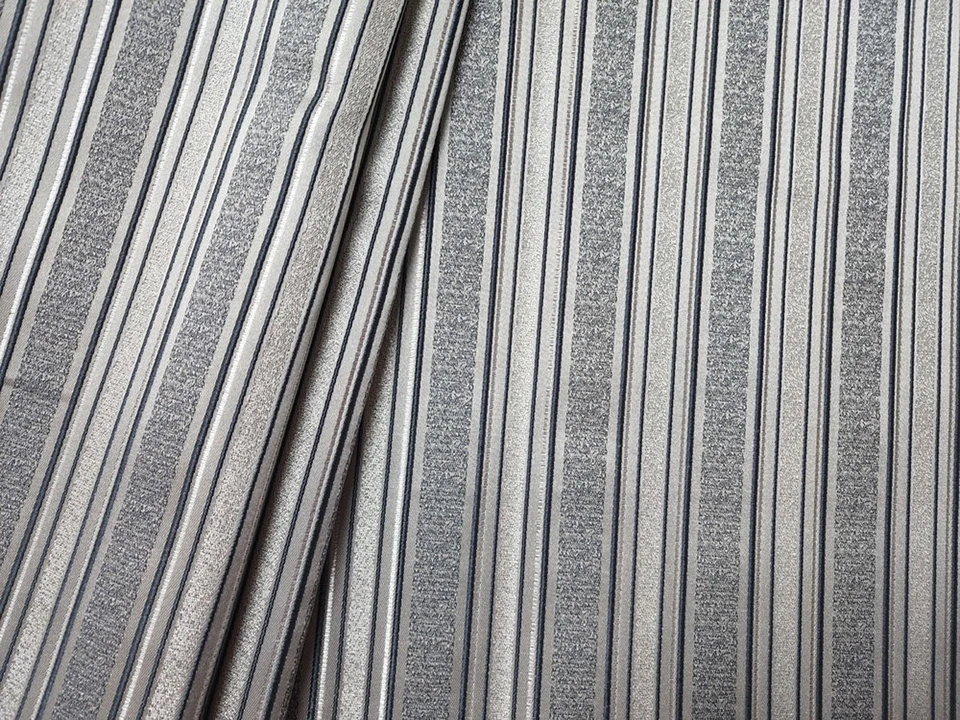 Tela de tapicería para cortinas - Impresionante diseño tejido a rayas jacquard - azul polvoriento Foto 1 de 1