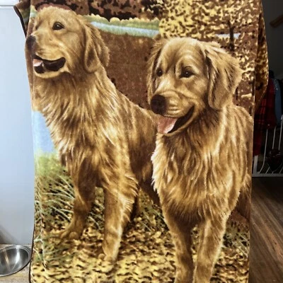 North Point Golden Retriever Throw Blanket 48”x58” Very Soft And Adorable - Image 1 of 4