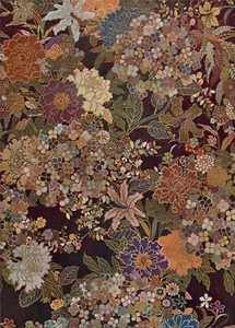 Hervorragender Kawashima JINBEE antiker Farbdruck "Seide und Blumen" GERAHMT COA - Bild 1 von 2