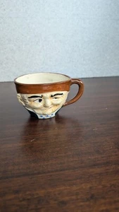 Vintage Old Man Face Tea Cup Hand painted Japan Crazing Toby Wink Smirk 2 - Picture 1 of 11