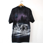 Vintage Vermillion Bay Canada Wolf Night Sky T Shirt XL