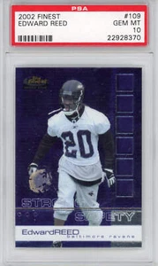 Graded 2002 Topps Finest Edward Reed #109 Rookie RC Football Card PSA 10 Gem - Picture 1 of 2