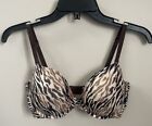The Nakeds by Victorias Secret 36D Bra Brown Animal Print Lined Demi Underwire