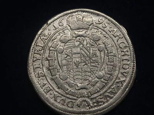 XV Kreuzer Leopold I. 1695  Graz  RDR Silber  W/22/511 - Imagen 1 de 2
