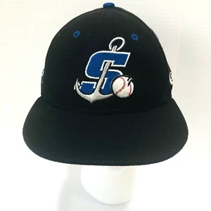 New Era Black Stockton Ports CA 2005-20015 Baseball Cap Embroidered Size 7 - Picture 1 of 8