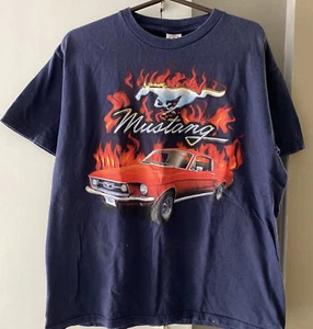 Delta Pro Weight FORD MUSTANG men's t tee shirt size L Pre Owned Red Car - Picture 1 of 6