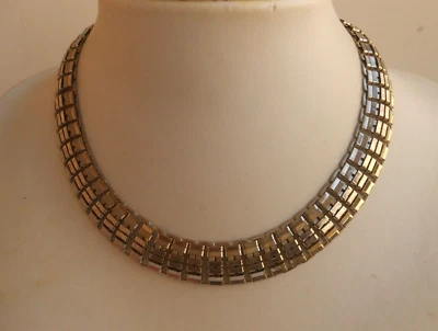 COLLANA COLLIER firmata CORO metallo argentato - Immagine 1 di 4